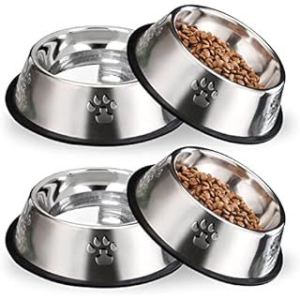 Non Slip Stainless Steel Dog Bowl, Food Grade Pet Food Water Feeding Bowl Bulk Wholesale